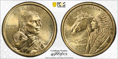 2012-D $1 Native American, Position B MS65