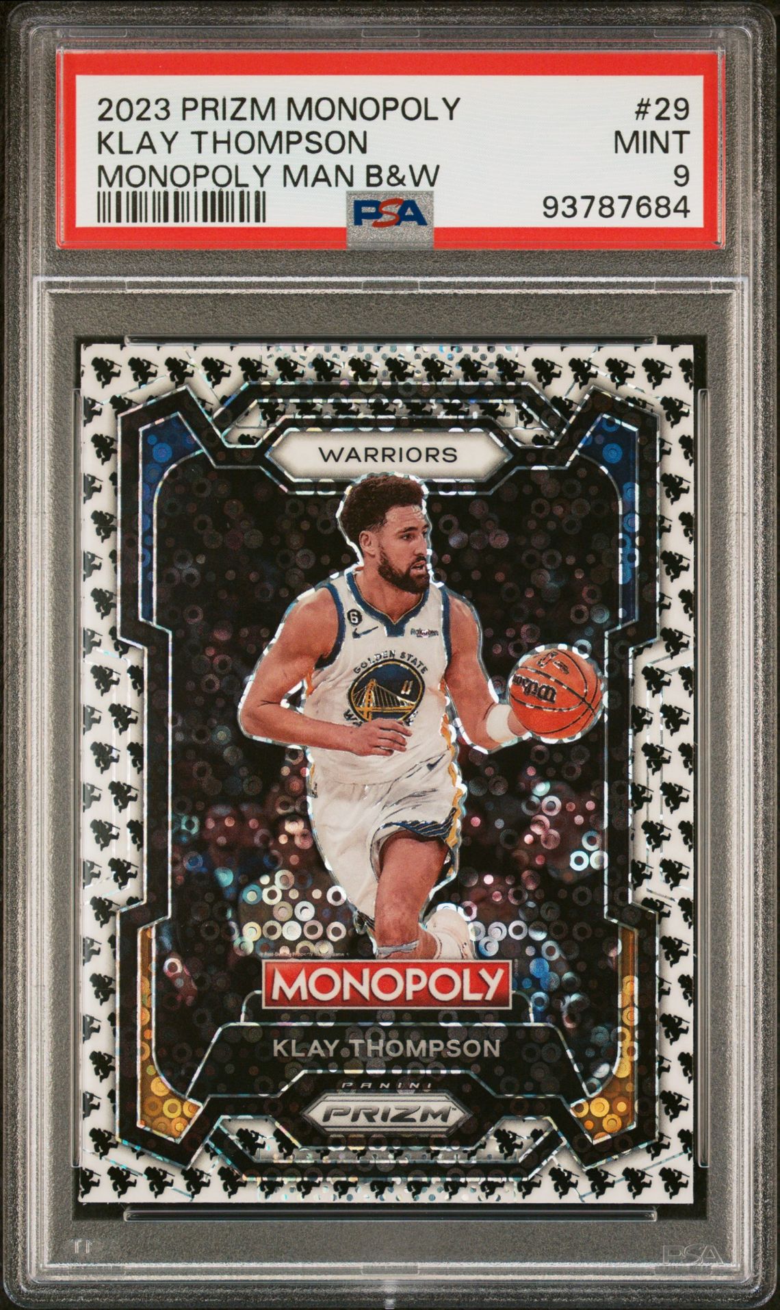 2023 Panini PANINI PRIZM MONOPOLY MONOPOLY MAN B&W #29 Klay Thompson front