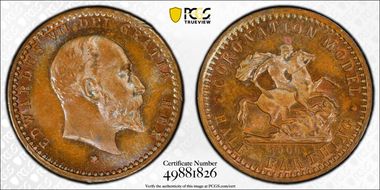 1902 1/2 Far Coronation Model MS64BN