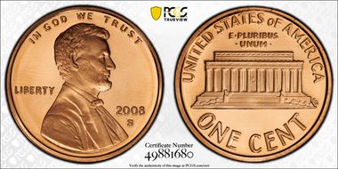 2008-S 1C PR69DCAM
