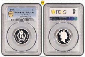 1990 $1 Year of Peace Ag PR70DCAM