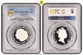 1989 50C Wedding Ag PR70DCAM