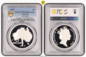 1993 $5 Aboriginal Exploration PR70DCAM