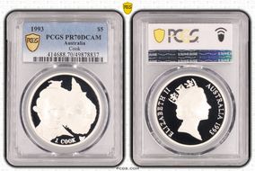 1993 $5 Cook PR70DCAM