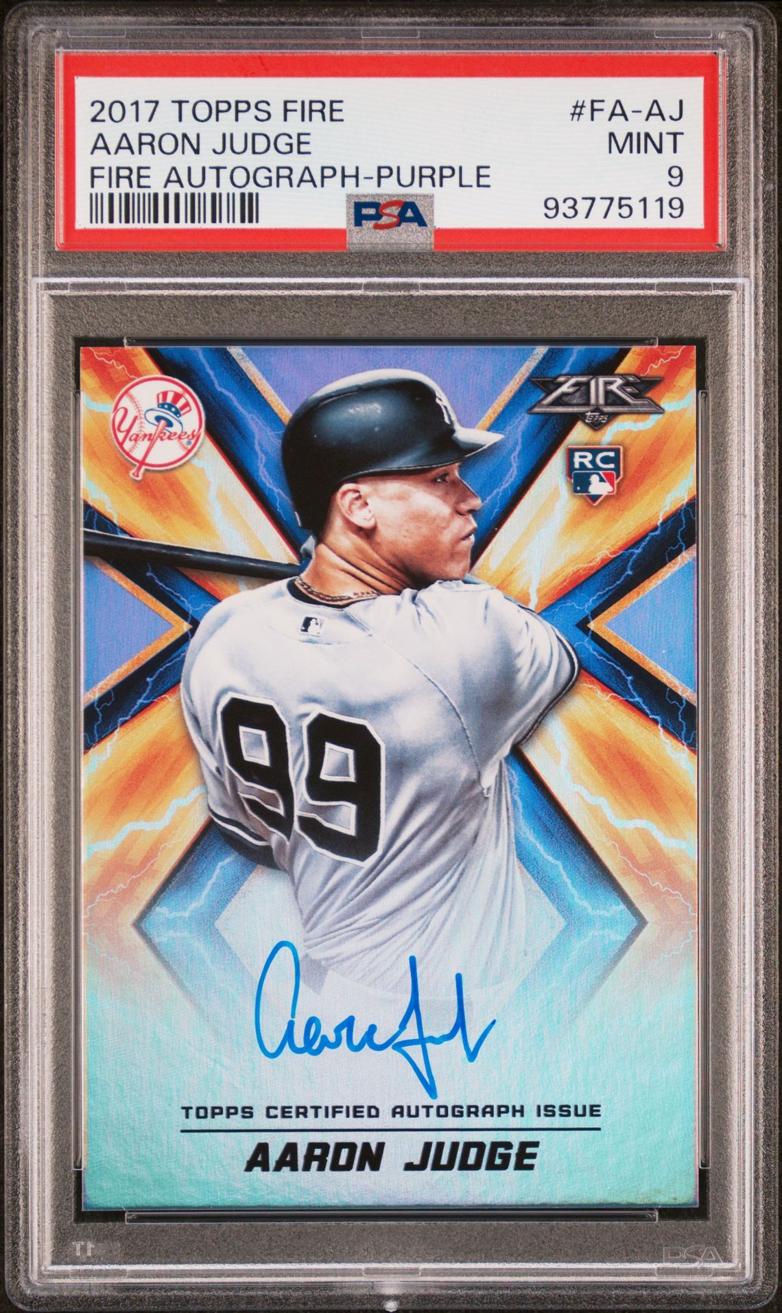 2017 Topps Topps Fire PURPLE #FA-AJ Aaron Judge front