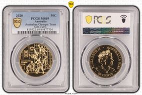 2020 50C Australian Olympic Team Gilt-CuNi MS69