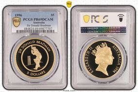 1996 $5 Sir Donald Bradman PR69DCAM