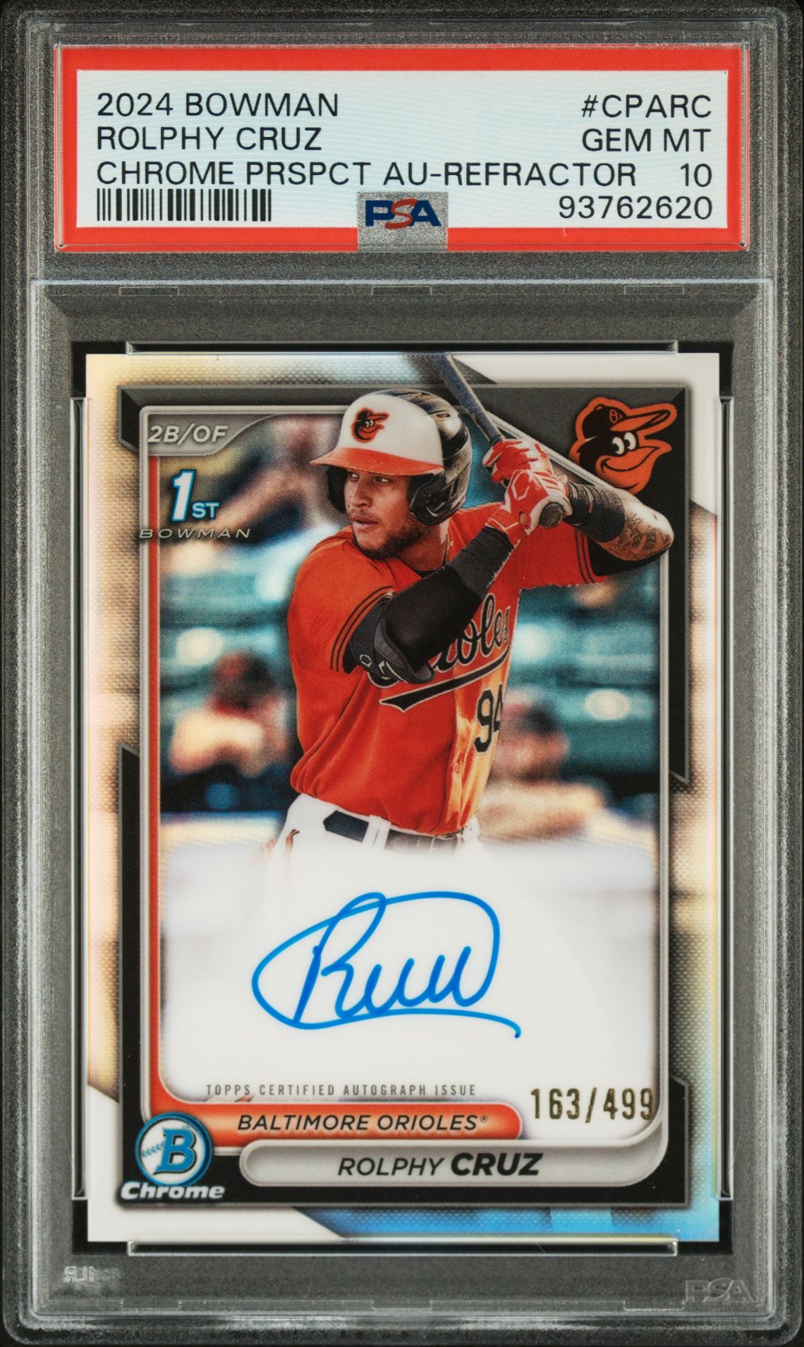 2024 Bowman BOWMAN CHROME PROSPECT AUTOGRAPHS Refractor #CPARC Rolphy Cruz front