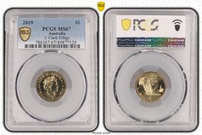 2019 $2 J. Clark Effigy MS67