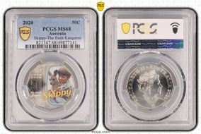 2020 50C Skippy-The Bush Kangaroo Colorized MS68