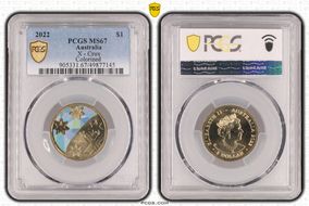 2022 $1 Great Aussie Coin Hunt - 'X' Crux - Colorized MS67