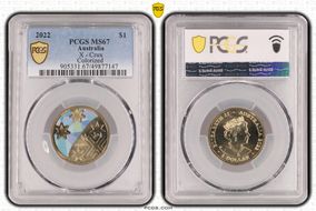 2022 $1 Great Aussie Coin Hunt - 'X' Crux - Colorized MS67