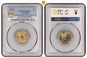 2015 $2 Remembrance Day Colorized In Flanders Fields MS64