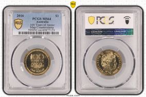 2016 $1 100 Years of Anzac Map Counterstamp MS64