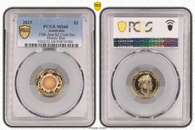 2023 $2 35th Ann $2 Coin Set Colorized Honey Bee MS68