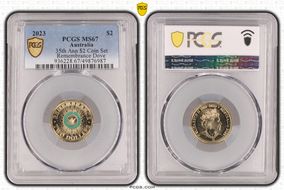 2023 $2 35th Ann $2 Coin Set Colorized Remembrance Dove MS67