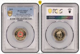 2023 $2 35th Ann $2 Coin Set Colorized Lest we Forget-War Graves MS67