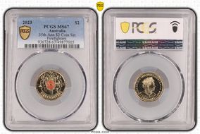 2023 $2 35th Ann $2 Coin Set Colorized Firefighters MS67