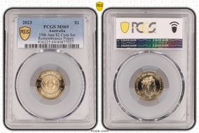 2023 $2 35th Ann $2 Coin Set Remembrance Poppy MS69