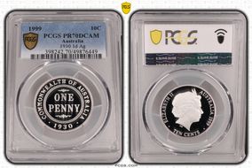 1999 10C 1930 1d Ag PR70DCAM
