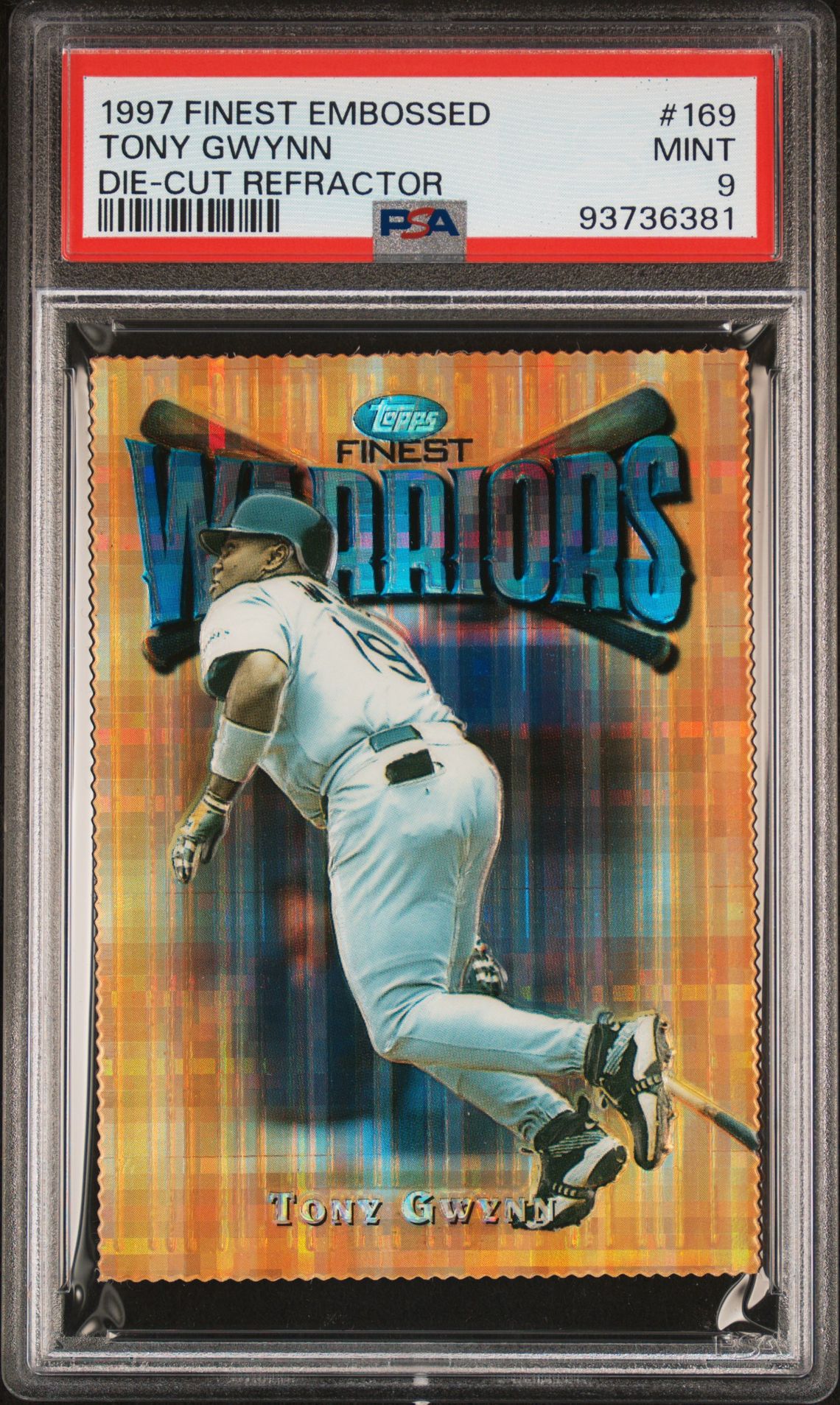 1997 Topps FINEST EMBOSSED DIE-CUT REF. #169 Tony Gwynn front