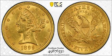 1899 $5 MS63