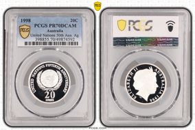 1998 20C United Nations 50th Ann. Ag PR70DCAM