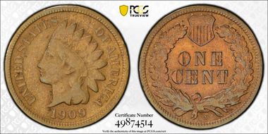 1909-S 1C Indian N1BN