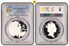 1995 $5 Gold Rush Era Colonial Australia PR70DCAM