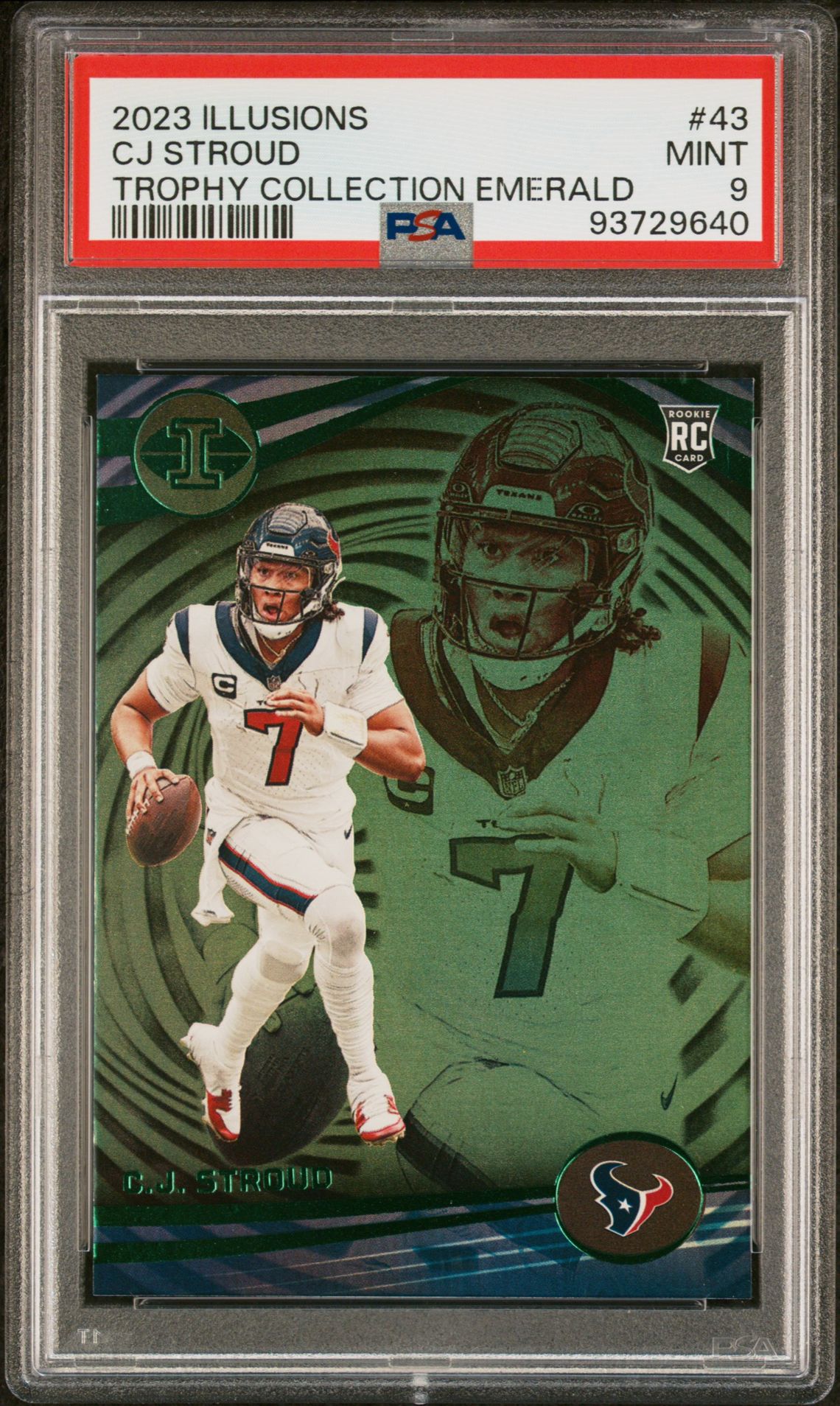 2023 Panini Illusions Cj Stroud #43 (Trophy Collection Emerald) Mint 9 front