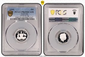 1999 50C 1918 6d Ag PR69DCAM