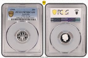 1999 20C 1942 3d Ag PR70DCAM