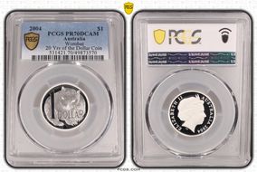 2004 $1 Wombat Ag 20 Yrs of the Dollar Coin PR70DCAM