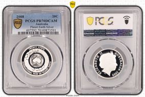 2008 20C Planet Earth Silver PR70DCAM