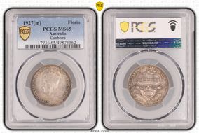 1927(m) Florin Canberra  KM-31 MS65