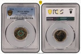 2016 $2 Olympic Team - Green Colorized MS66