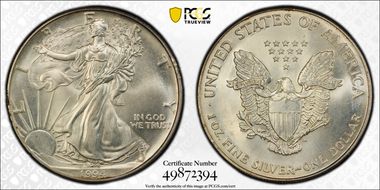 1994 $1 Silver Eagle MS63