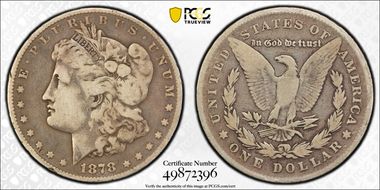 1878 7TF $1 Reverse of 1878 VG8