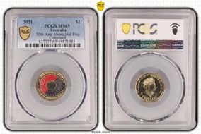 2021 $2 50th Ann Aboriginal Flag Colorized MS65