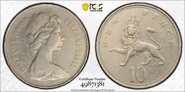 1969 10p S-F1 New Pence VF30
