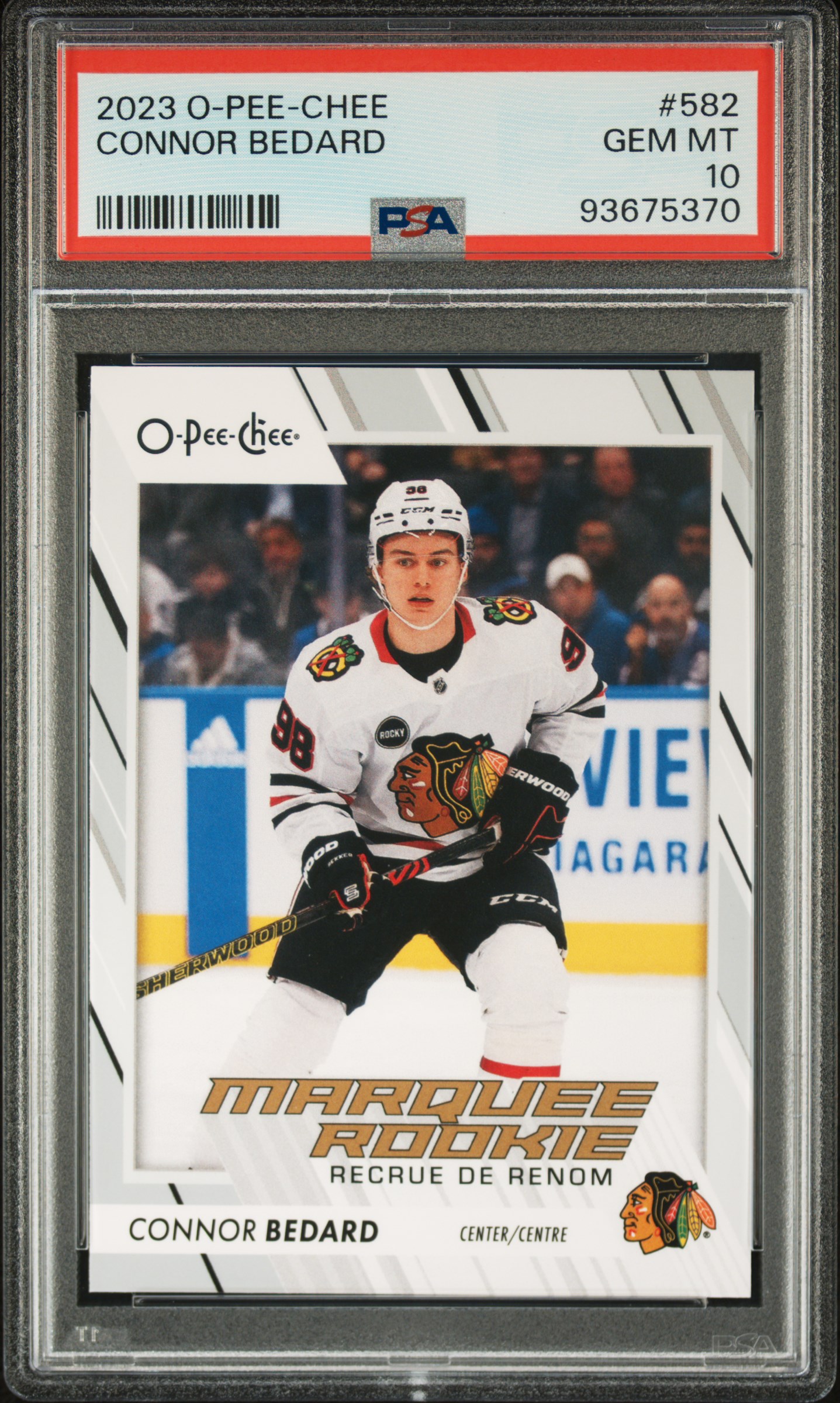 2023 Upper Deck O-Pee-Chee Connor Bedard #582 Gem Mt 10 front