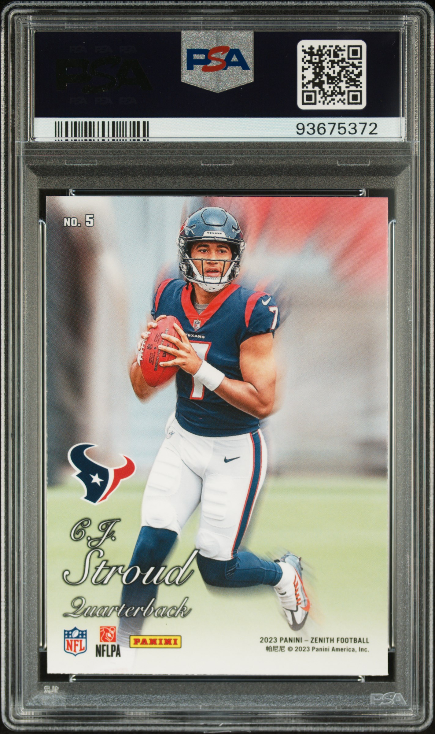 2023 Panini Zenith 1994 Pacific Cj Stroud #5 (1994 Pacific-Red) Gem Mt 10 back