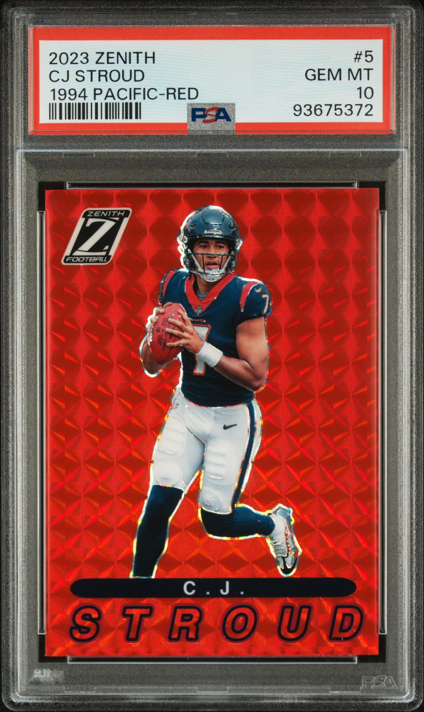 2023 Panini Zenith 1994 Pacific Cj Stroud #5 (1994 Pacific-Red) Gem Mt 10 front