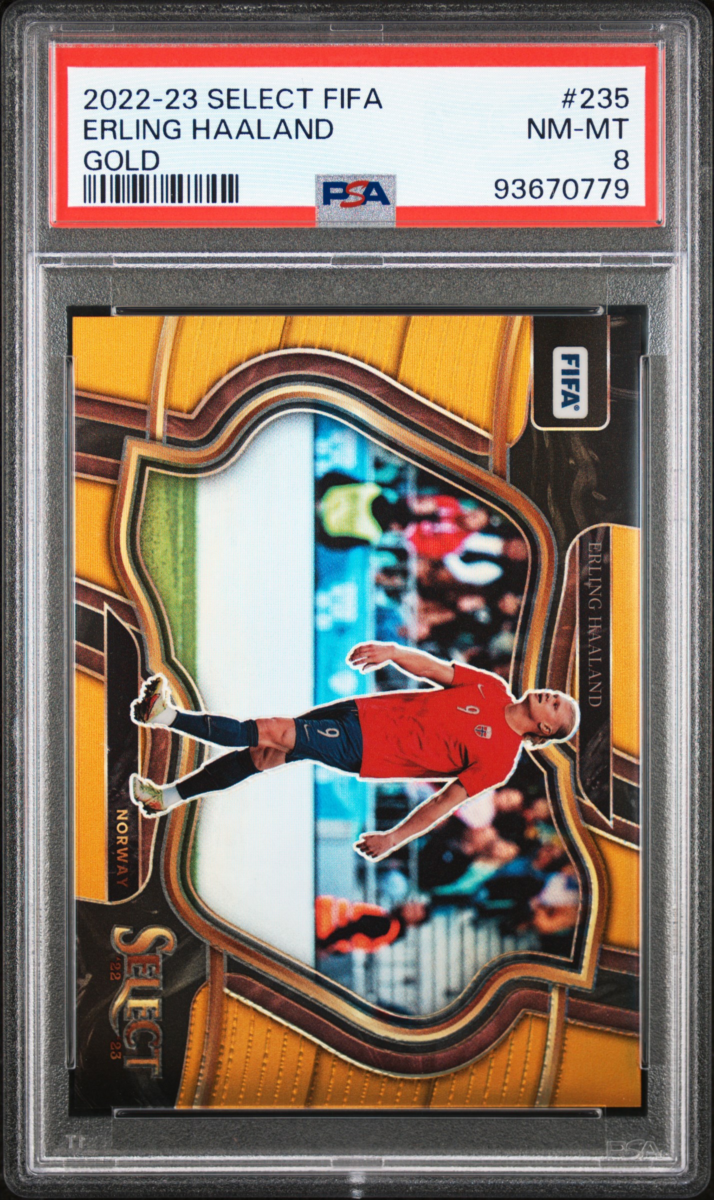 2022 Panini Select Fifa Erling Haaland #235 (Gold) Nm-Mt 8 front