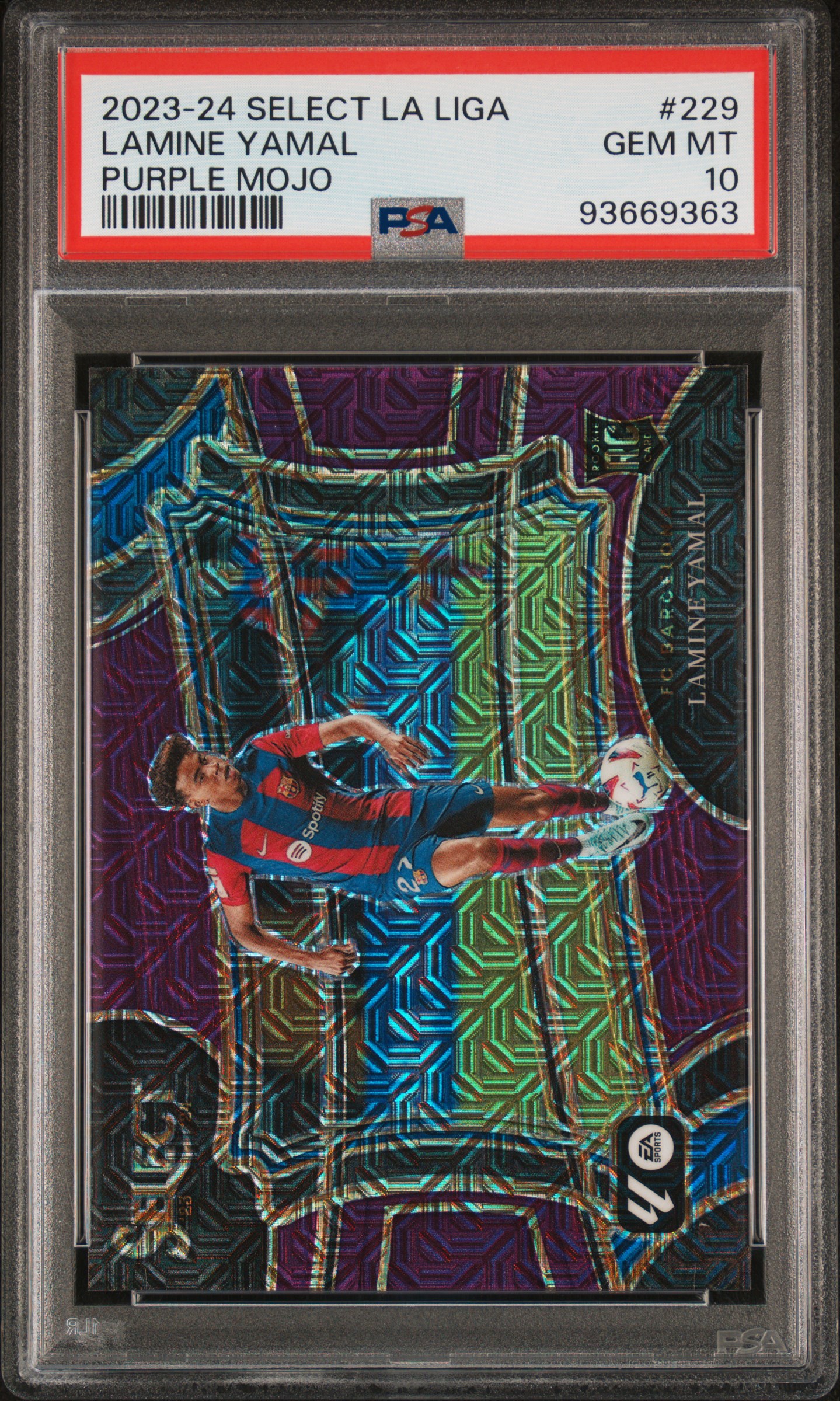 2023-24 Panini Select La Liga Lamine Yamal #229 (Purple Mojo) Gem Mt 10 front