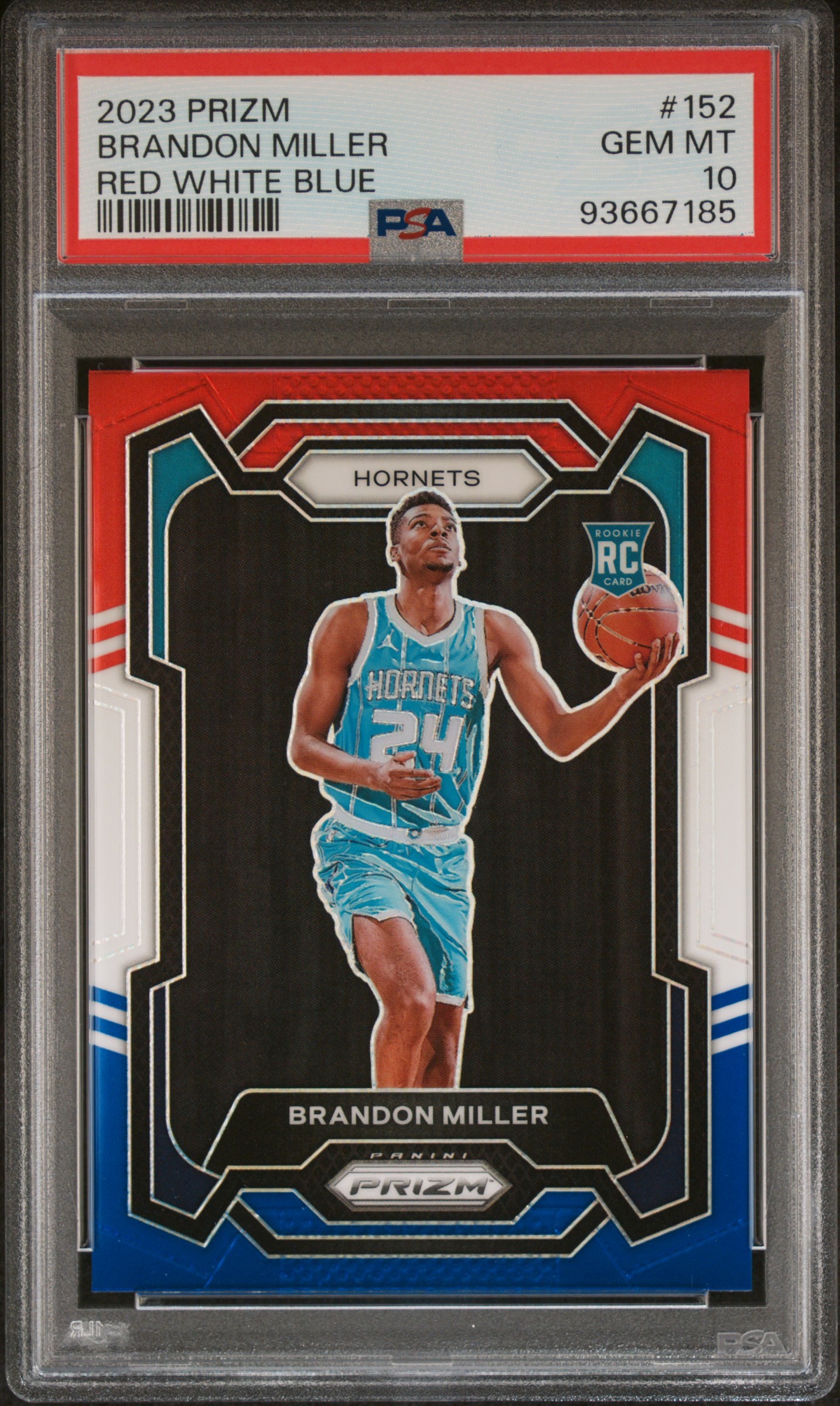 2023 Panini Prizm Brandon Miller #152 (Red White Blue) Gem Mt 10 front