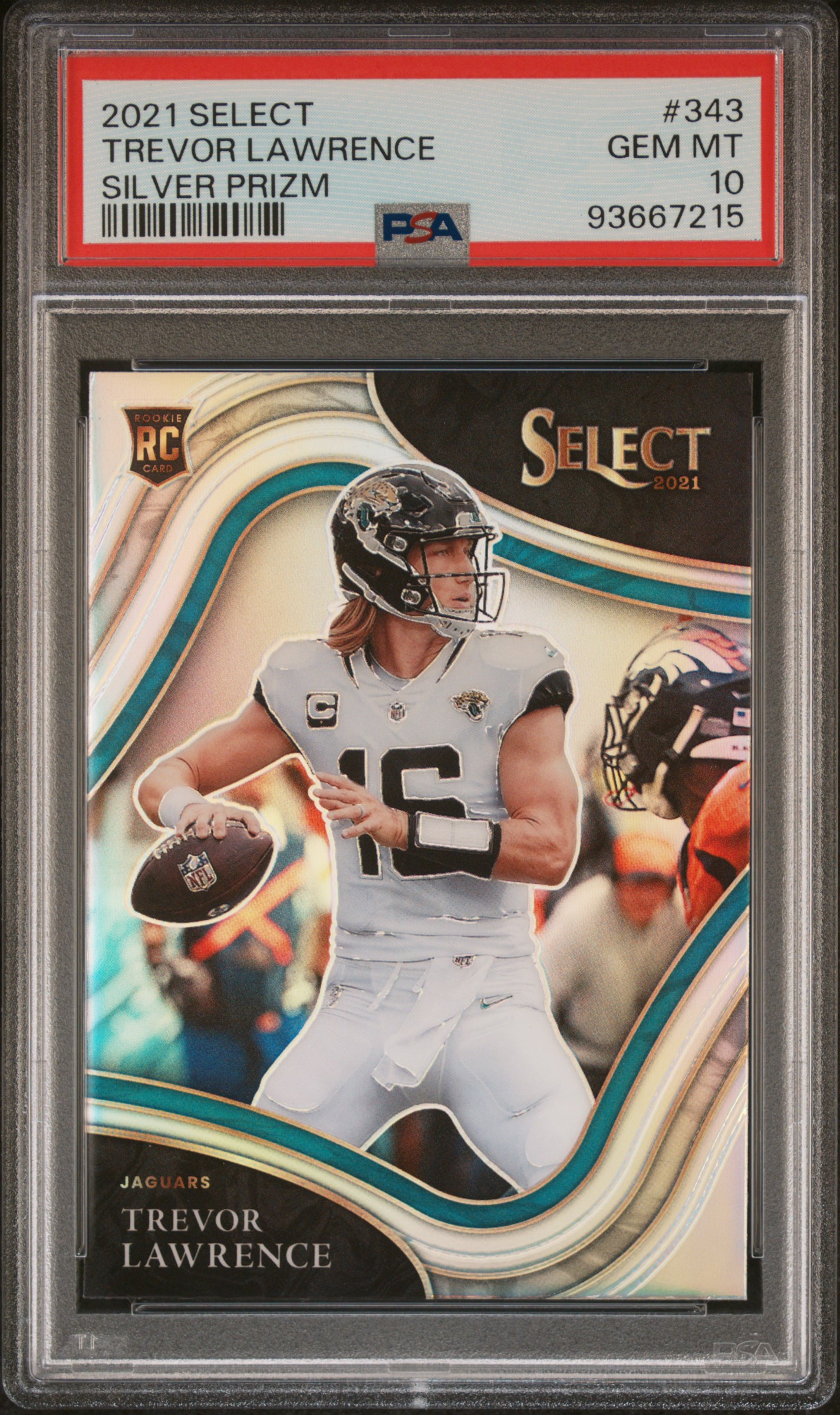 2021 Panini Select Trevor Lawrence #343 (Silver Prizm) Gem Mt 10 front