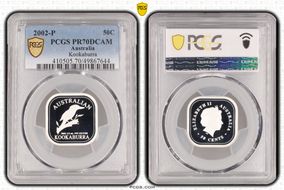 2002-P 50C Kookaburra 1/2oz Ag PR70DCAM