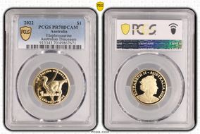 2022 $1 Elaphrosaurine Australian Dinosaurs PR70DCAM