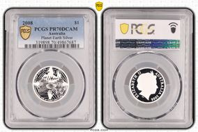 2008 $1 Planet Earth Silver PR70DCAM